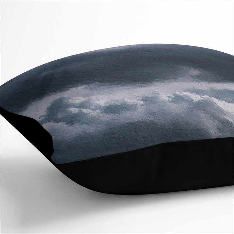 Square Throw Cushion, 55cm H x 55cm W x 20cm D, Black