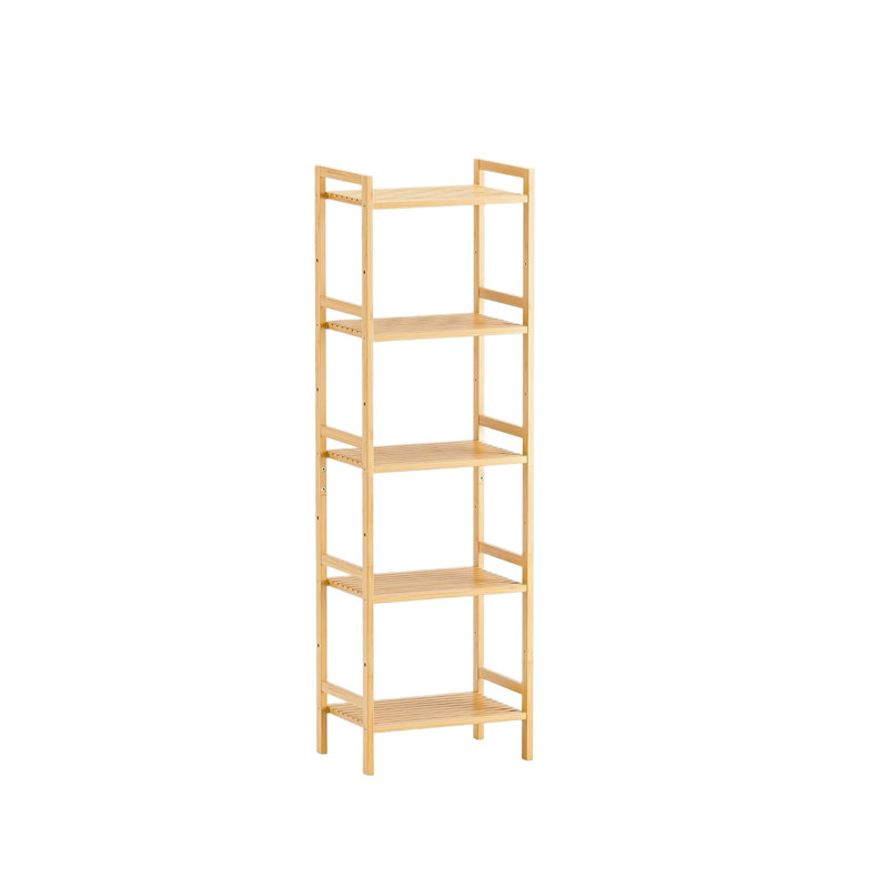 142 cm H x 45 cm W Bamboo / Rattan Bookcase, Beige