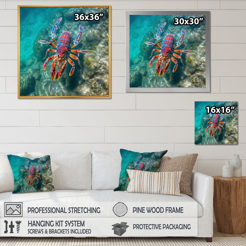 Restivo - reproduction sur toile, Cadre flottant doré, H 24 po x l 24 po x P 1 po