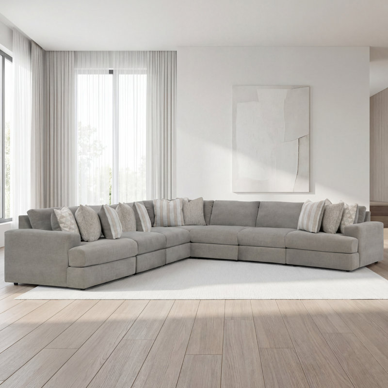 Tessler 6-Piece Sectional, 37" H x 159" W x 160" D
