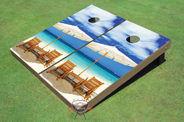 All American Tailgate Solid + Manufactured Wood Cornhole Set