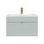 Ensemble de meuble-lavabo mural moderne 24 po - Poignées sauge / or Loft Collection-824064425-824064430
