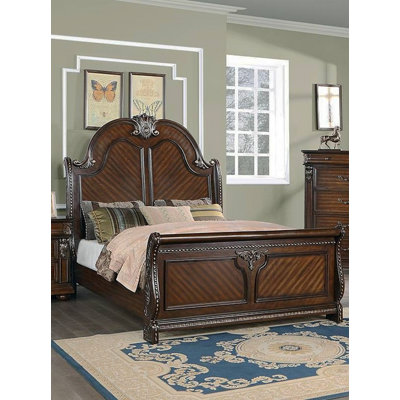 Traditional Style 1Pc Queen Size Bed Panel Headboard And Footboard Brown Finish Bedroom Furniture