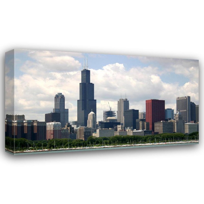 Panorama urbain de Chicago, H 14 po x l 24 po