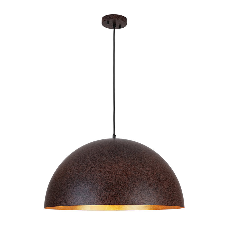 Luminaire suspendu en dôme à 1 lumière Kyrek , H 12,4 po x l 23,6 po x P 23,6 po, Rouge