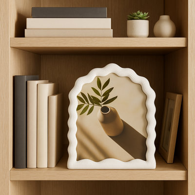 Cadre photo décoratif avec arche ondulée et bordure texturée