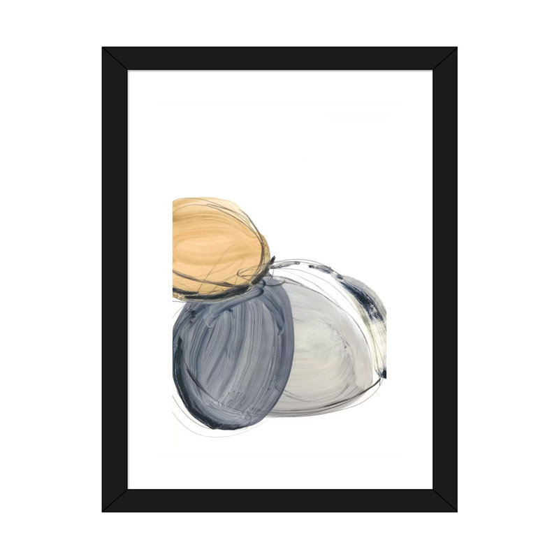 « Sienna & Slate II » par Ethan Harper, reproduction d’art, Papier encadré noir, H 32 po x l 24 po x P 1 po, Blanc