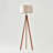 Eden 58 in. 3-Way Dimming LED Wooden Tripod Floor Lamp with Beige Fabric Drum Shade