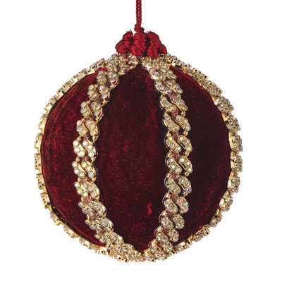Ornement boule en velours 4 po