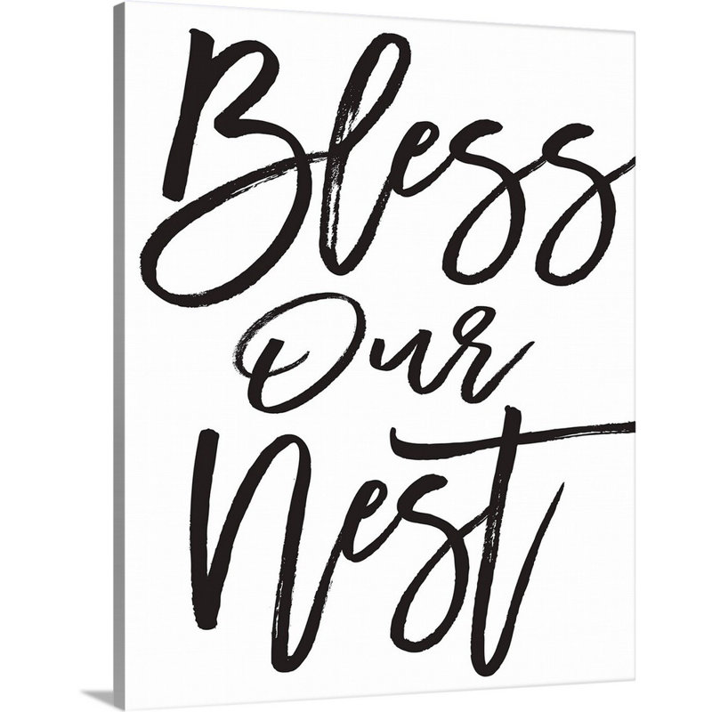 «Family Quotes - Bless our Nest», reproduction d'art textuel sur toile, H 45 po x l 36 po x P 1,25 po, Toile tendue