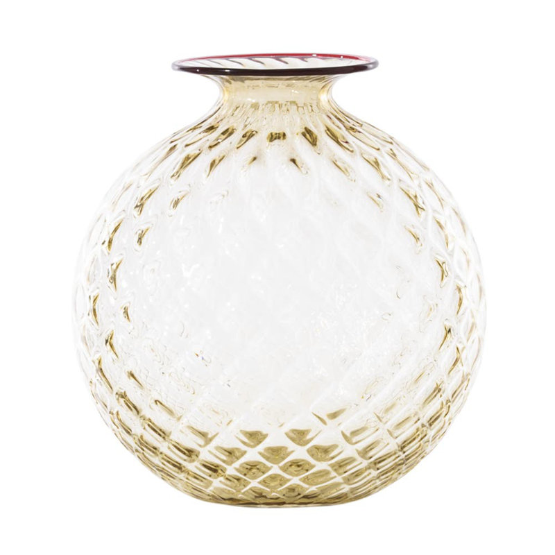 Venini Monofiore Balloton, Straw Yellow, 4.92" H x 4.33" W x 4.33" D