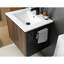 Meuble-lavabo de salle de bain mural 24 po flottant, barre à serviettes noire, armoire, esthétique contemporaine, support de 24 pouces avec support, charnières à fermeture en douceur, céramique