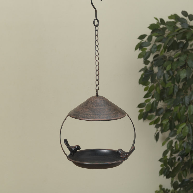 17.1 in. Metal Hanging Bird Feeder