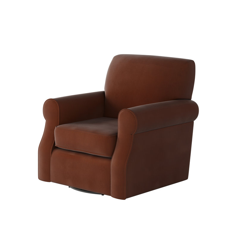 Silverlock Polyester Swivel Armchair, Bella Burnt Orange Performance Velvet