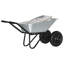 vidaXL Wheelbarrow Silver and Black Steel Outdoor Gardening Tools Cart Rugged