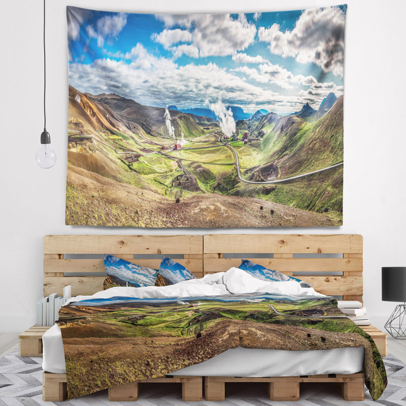 Tapisserie panoramique de la centrale géothermique de seashore, H 32 po x l 39 po
