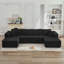 Canapé-lit modulaire double en velours côtelé 106 po Corduroy, aucun assemblage requis-490388224