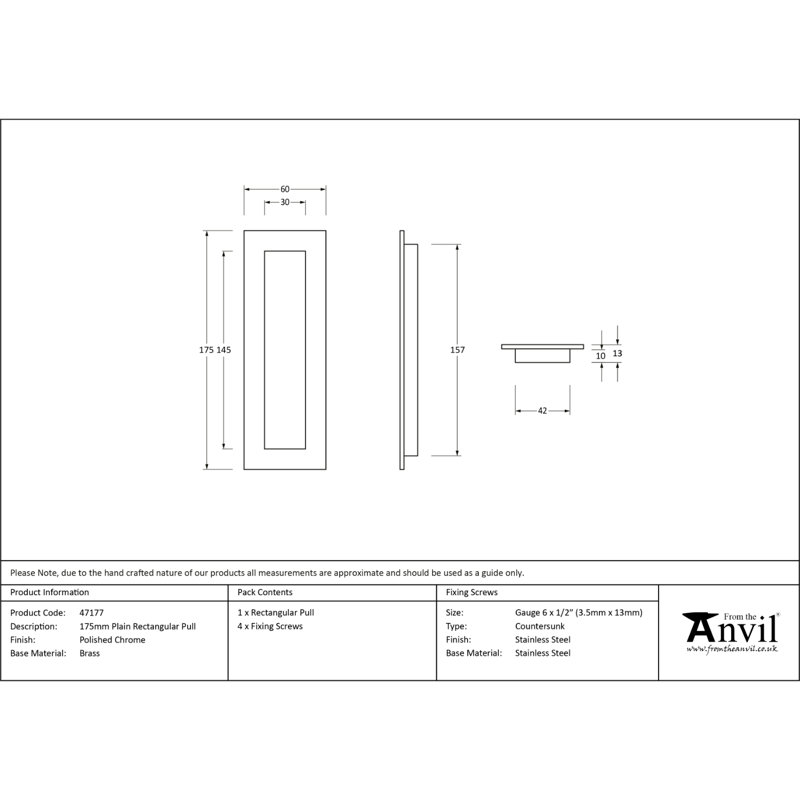 Door Accessory, 17.5cm H x 6cm W x 1.3cm D