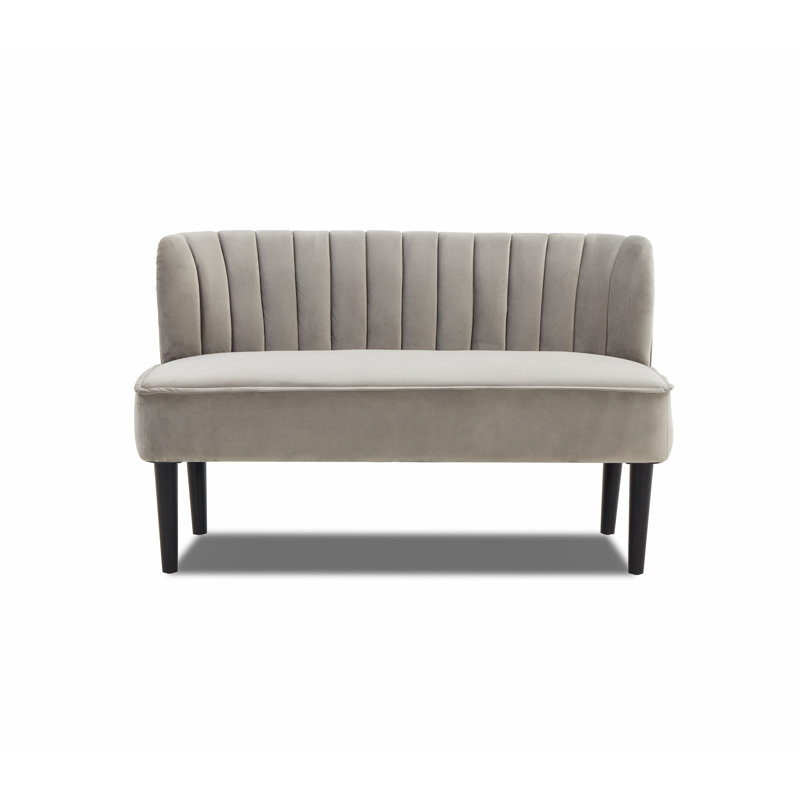 Georgio 2 Seater Velvet Loveseat, Silver
