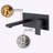Bathroom Sink And Bathtub Wall Mount Faucet, Matte Black, Brass Body, Single Handle 2 Holes, Splash Spout, 10.7 In. Product Width Tap, Black Finish, Material, Holes Handle, Aerator Package-125364189