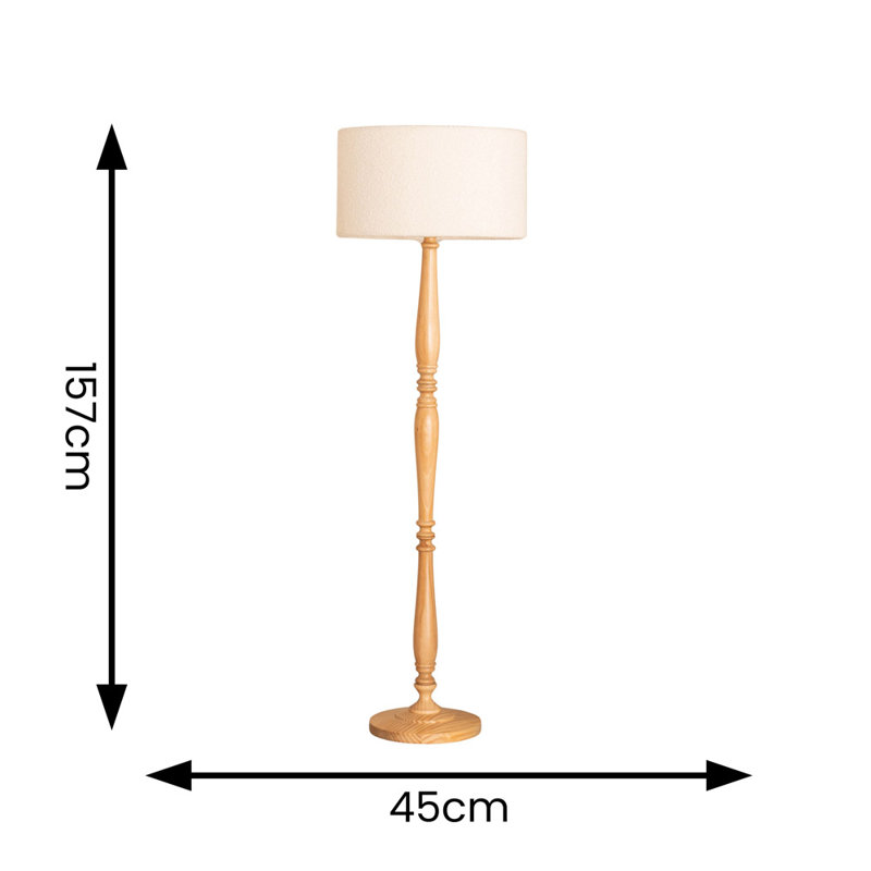 Kionte 142cm Traditional Floor Lamp, Natural