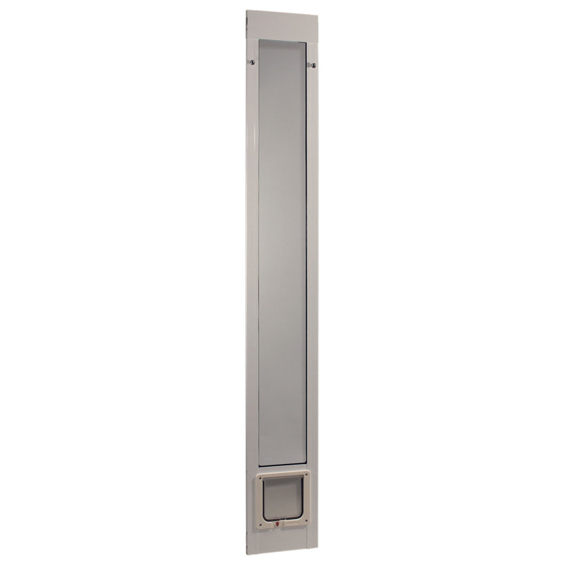 Metal Pet Door, White, 6.25" H x 6.25" W, 80.4" H x 12" W x 0.63" D