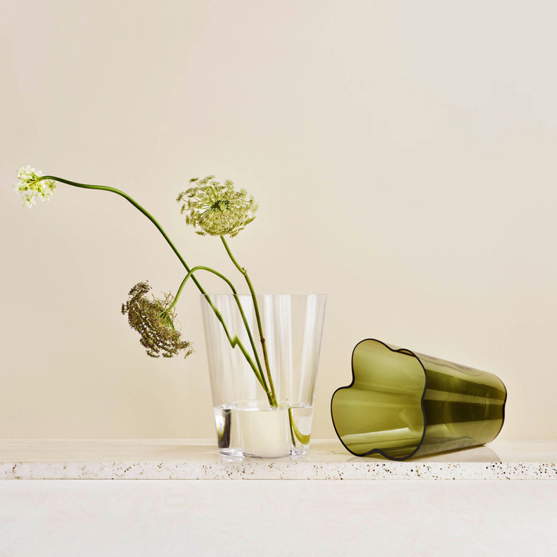 Aalto Indoor / Outdoor Glass Table Vase, Clear, 10.63" H x 8.43" W x 8.43" D