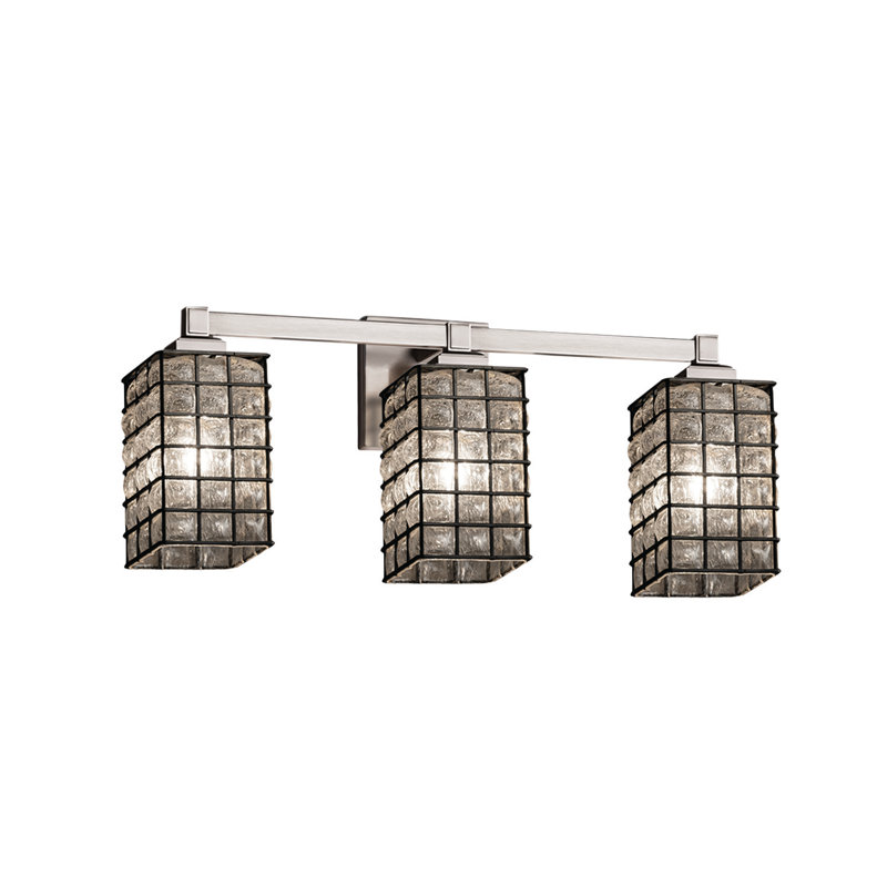 Éclairage pour meuble-lavabo 3 lumières en nickel brossé gradable Reidsville, DEL