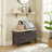 2 Pack Gray Wooden Storage Bench with Lid – Multi-Functional Shoe Bench, Blanket Chest & Toy Box for Entryway, Bedroom, or Living Room-684867471-727699206