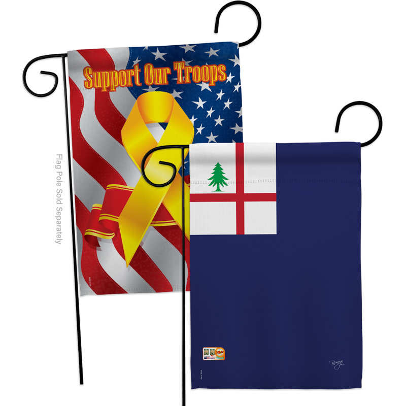 Mélange de polyester à 2 côtés 19 x 13 po bunker hill drapeau de jardin