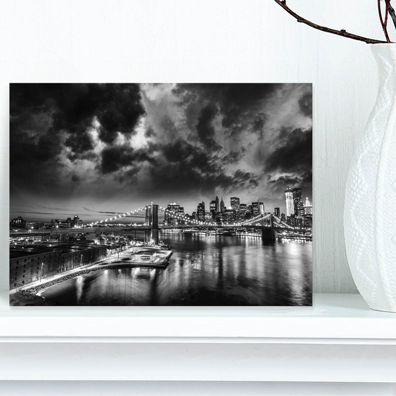 « Amazing Night in New York City Cityscape », reproduction de photo sur toile tendue, H 8 po x l 12 po x P 1 po, Toile tendue