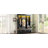 Elegant APP Controlled LED Light Hall Tree With 9 Hooks, Roman Column Design, And Natural Storage Bench With 3 Large Cabinets For Farmhouse Entryway, Black-849502958