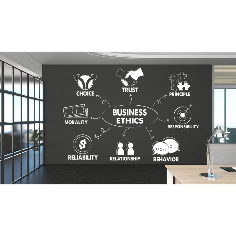 Décalcomanie murale Business Ethics, décoration murale Business, autocollants muraux vinyle pour le bureau, autocollants muraux Motivation Teamwork 322LU