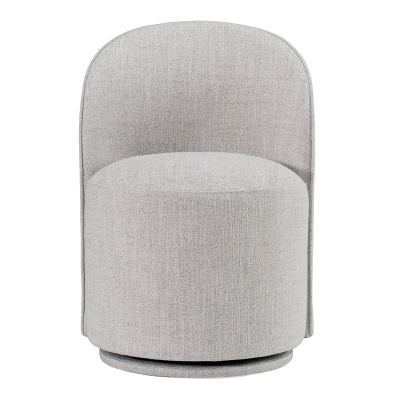 Chaise pivotante rembourrée Benbow, Gris clair