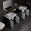 Armoire de salle de bain 80 po Lexora Zilara en noir et gris, avec comptoir et robinet