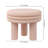 Rashida 21.75" Modern Round Polyresin Indoor/Outdoor Low Accent Coffee Table, Chunky Ribbed Tripod Base, All-Weather, Pink Frosted-33506927-53856577