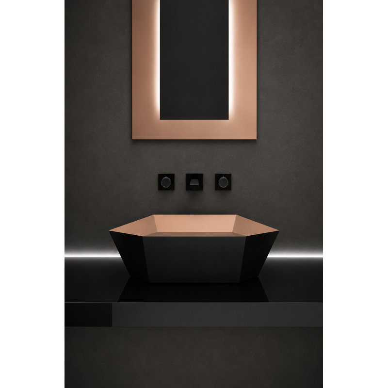 Aurelia by Tonino Lamborghini Vessel Sink, Black Matt / Rose Sahara