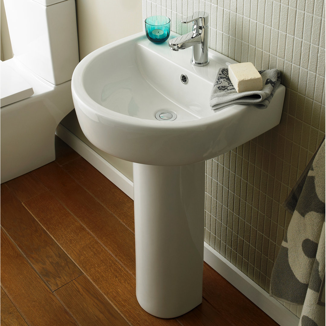 Nuie Provost 420mm L x 380mm W White Vitreous China U-Shaped Sink with Overflow