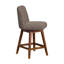 Tabouret de comptoir pivotant Amelia au fini chêne brun avec tissu taupe Boucle-799357857
