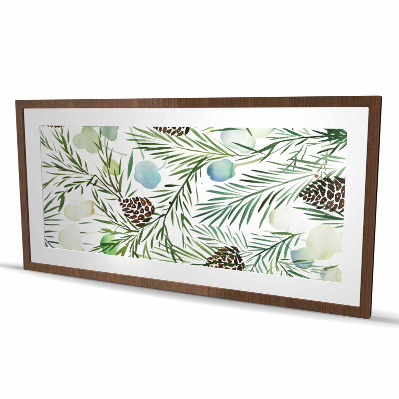 Motif de pomme de pin - impression botanique encadrée avec saisons botaniques