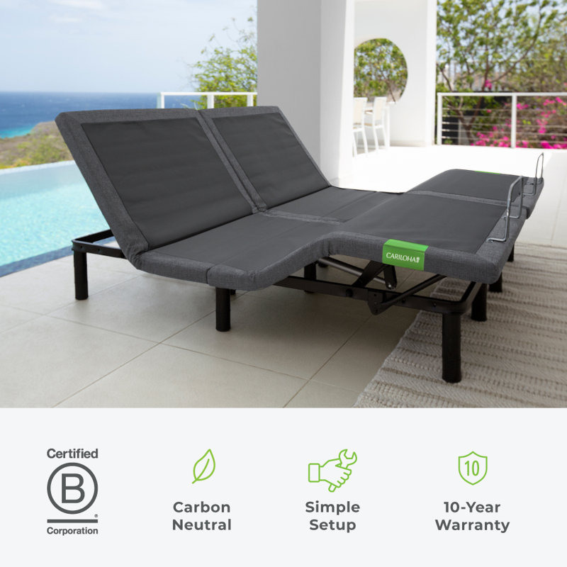 Base réglable Cariloha - hauteur réglable de 6 po, 9 po et 12 po - Blanc, Très grand lit