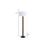 Lampe sur pied 61 "cerisier foncé noir imitation bois avec abat-jour tambour blanc
