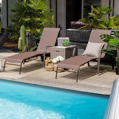 Ensemble de chaises longues inclinables 63,5 po Jesley