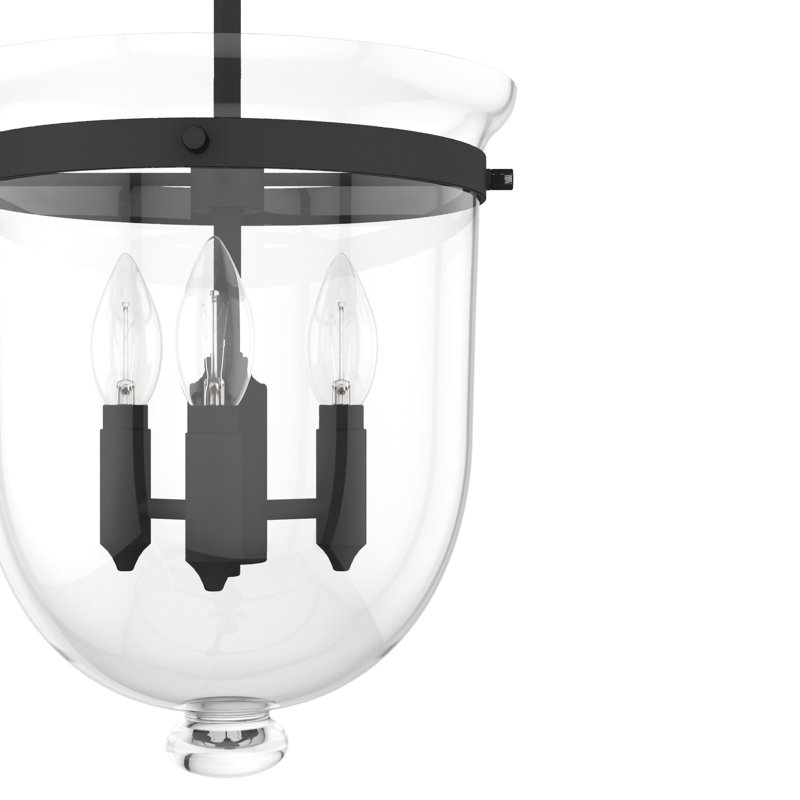 Belltown 3 Light Urn Pendant, Black