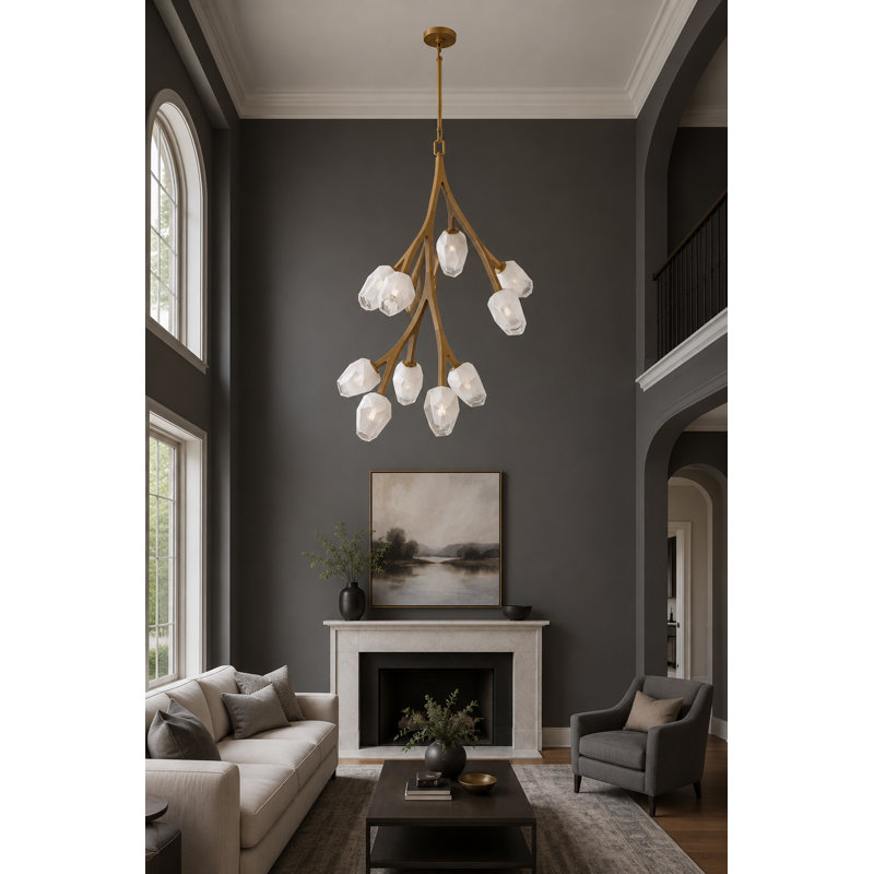 Dreanda 10 - Light Dimmable Novelty Chandelier, Natural Aged Brass