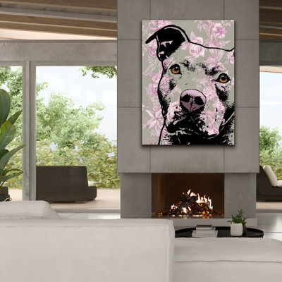'Thoughtful Pit Bull' by Dean Russo Canvas Wall Art