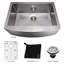 DuraSnow® ZLINE 30" Zermatt Farmhouse Apron Mount Single Bowl Fingerprint Resistant Stainless Steel Kitchen Sink with Bottom Grid