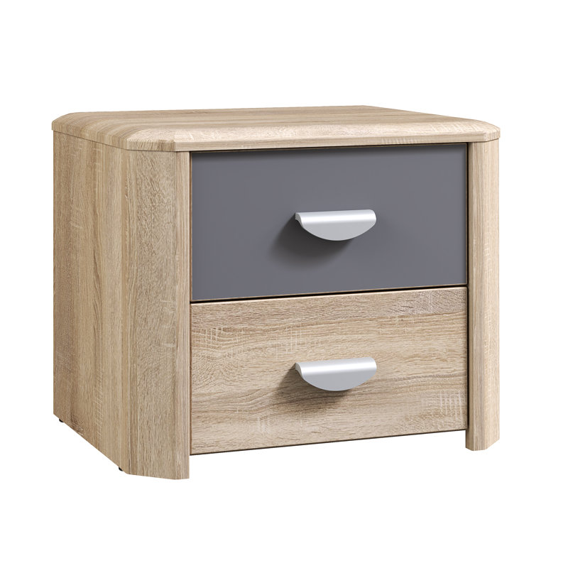 Bramley 53.8cm W Manufactured Wood Bedside Table
