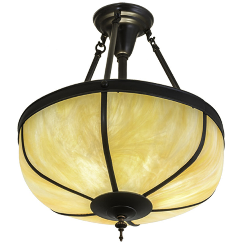 Arts And Crafts 3 - Light Semi Flush Mount