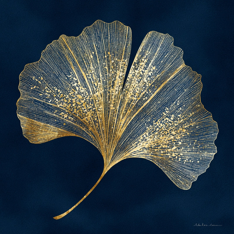 Art mural toile tendue Ginkgo Harmony, H 20 po x l 20 po x P 1,5 po
